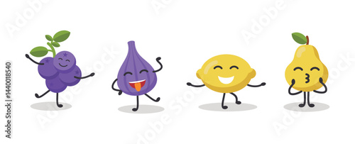 Collection of nice fruit characters