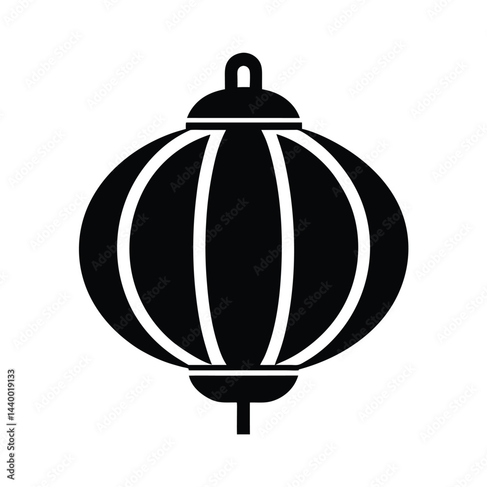 Fototapeta premium chinese lantern icon silhouette vector illustration