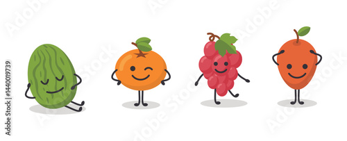 Collection of nice fruit characters