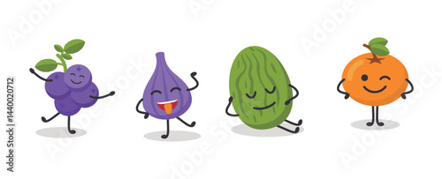 Collection of nice fruit characters