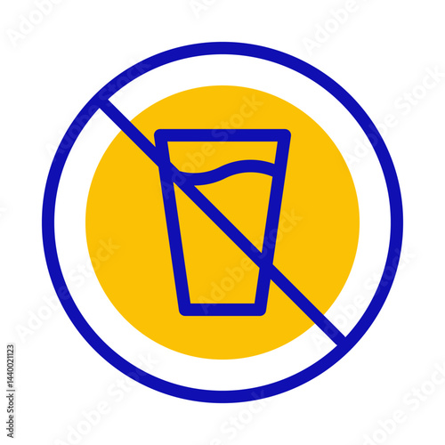 Symbolic representation illustrating the prohibition of beverages or drinks