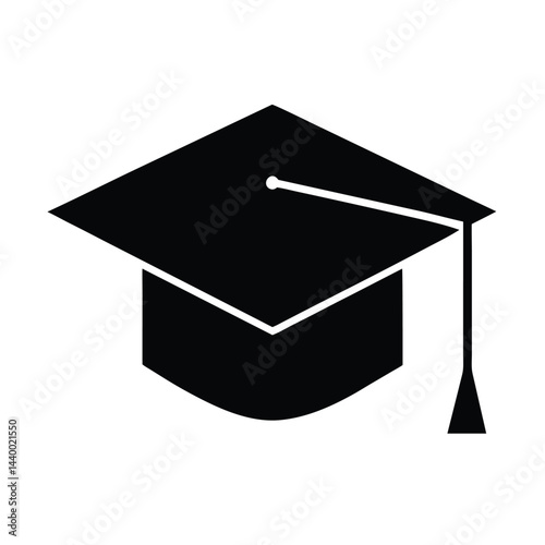 graduation cap icon silhouette vector illustration