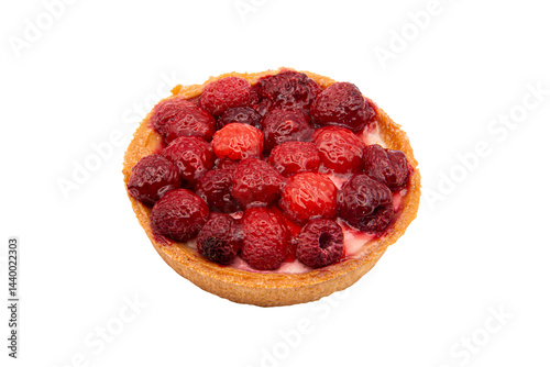 Tarte à la framboise, gâteau rond, format PNG