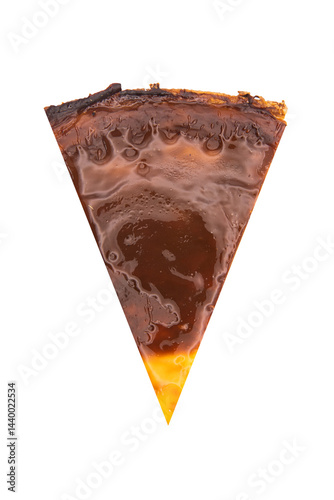 Part de flan isolée en forme de triangle vue de dessus, au format PNG