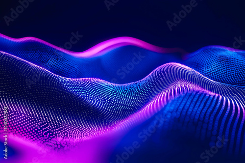 Digital technology metaverse neon blue purple background, cyber information abstract speed connect communication, innovation future meta tech, internet network connection, Ai big data, illustration