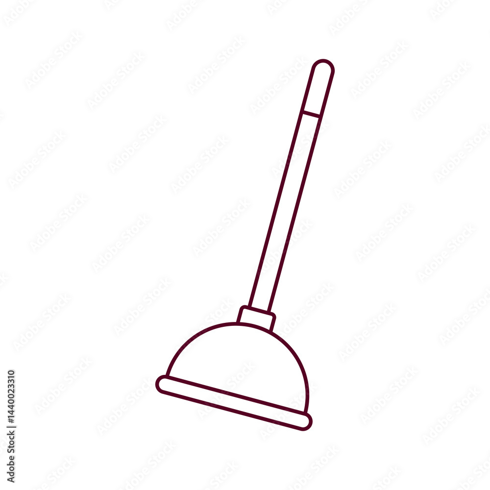 red plunger vector icon illustration isolated on white background red plunger vector icon illustration isolated on white background