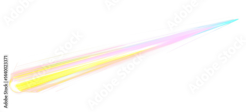 Colorful Light Trail with Gradient Effects on Dark Background Isolate on Transparent Background, cutout, png