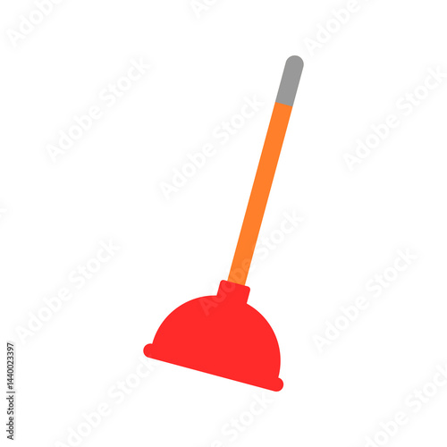 red plunger vector icon illustration isolated on white background
