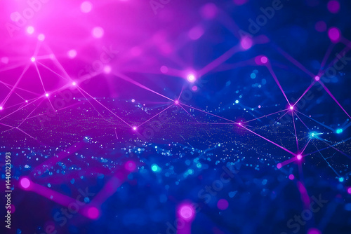 Digital technology metaverse neon blue purple background, cyber information abstract speed connect communication, innovation future meta tech, internet network connection, Ai big data, illustration