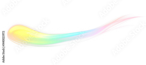 Colorful Light Trail Overlay Isolate on Transparent Background, cutout, png