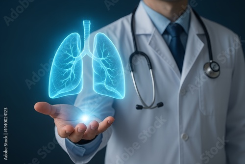 Doctor holding a Human Lung in his hand
