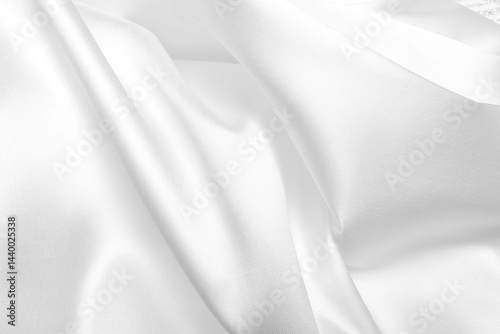 Closeup of white bridal mikado brocade satin. Perfect for creating elegant wedding white backgrounds.