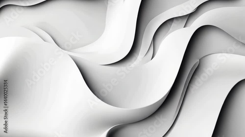 Dynamic curves and flowing shapes create an abstract monochromatic masterpiece in a serene artistic setting Generative AI