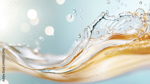 Glowing water splash with vibrant texture, creating mesmerizing visual effect that captivates viewer attention