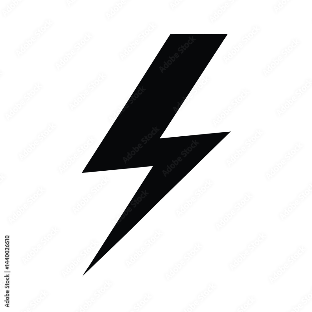 Thunderbolt Icon Silhouette Vector Illustration Thunderbolt Icon Silhouette Vector Illustration