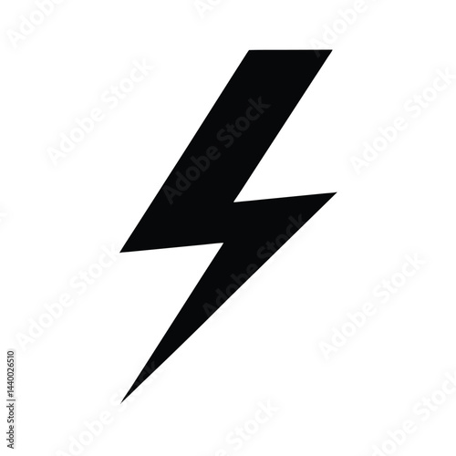 Thunderbolt Icon Silhouette Vector Illustration