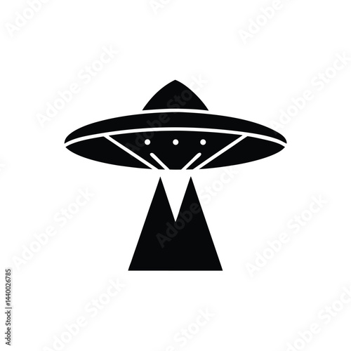 Ufo Icon Silhouette Vector Illustration