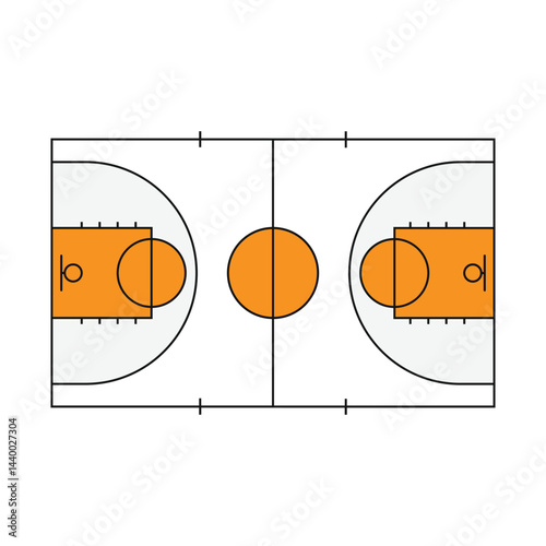 Basketball field icon vector. Basketball court illustration sign template. Basketball symbol or logo