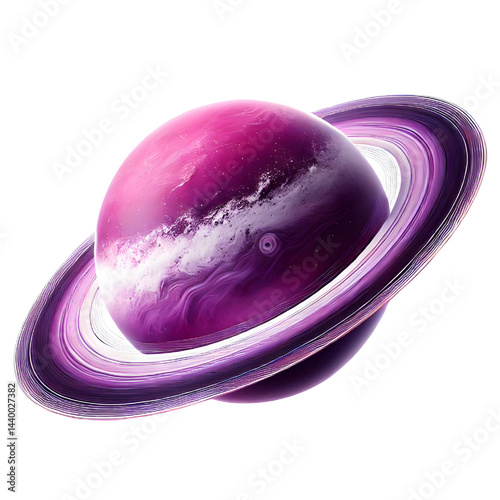 purple ring planet isolated on white background