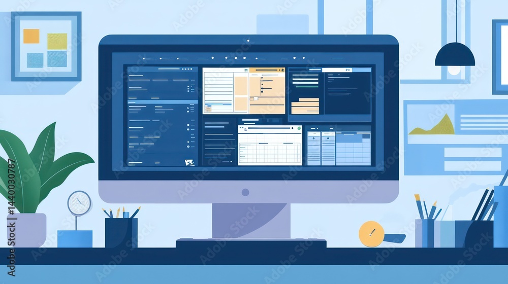 Techfilled workspace software on screen creative chaos Techfilled workspace software on screen creative chaos