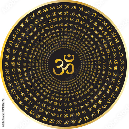 Om Mantra in Circle Marathi calligraphy 