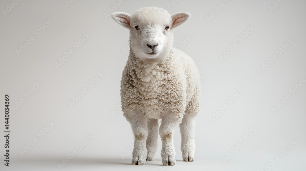 Fototapeta premium Eid al-Adha Lamb – Islamic Festival Sacrificial Young Sheep Close-Up Photo