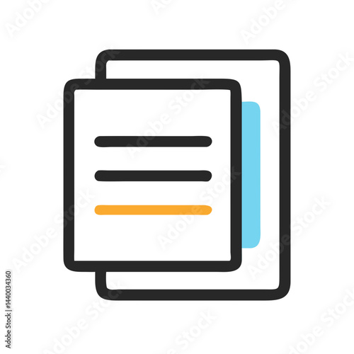 Document Icon: Layered Papers, Report, File, Data, and Information Presentation