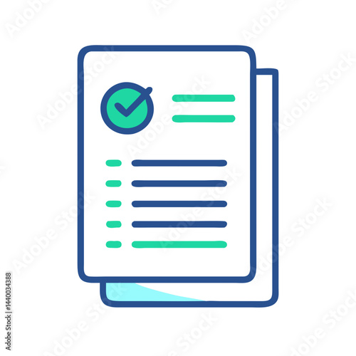 Completed Checklist Icon with Check Mark on Black Background