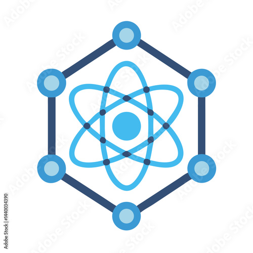 Abstract Atomic Structure Illustration: Science, Technology, and Modern Digital Network