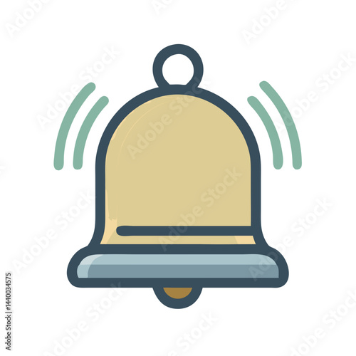 Illustration of a ringing notification bell on a black background