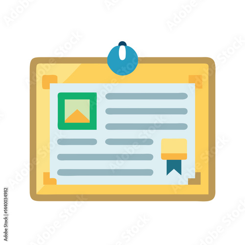 Certificate of Completion, Achievement Award, Document, Notice Board, Notice with Push Pin