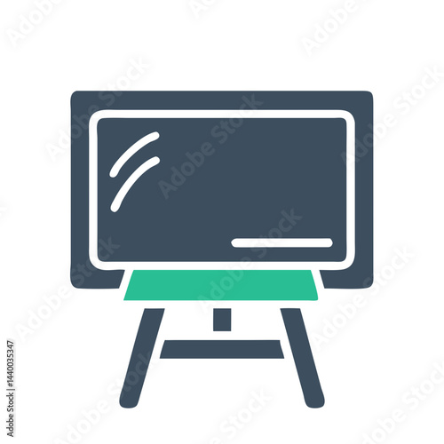 Chalkboard Illustration with Teal Support, School, and Education Concept