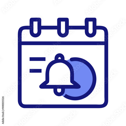 Reminder Icon: Calendar with Bell Symbol for Appointments and Notifications