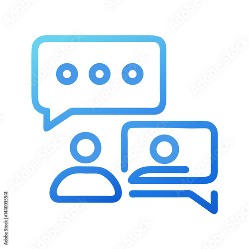 Online Meeting Icon: Video Conference and Chat Symbol on Black Background