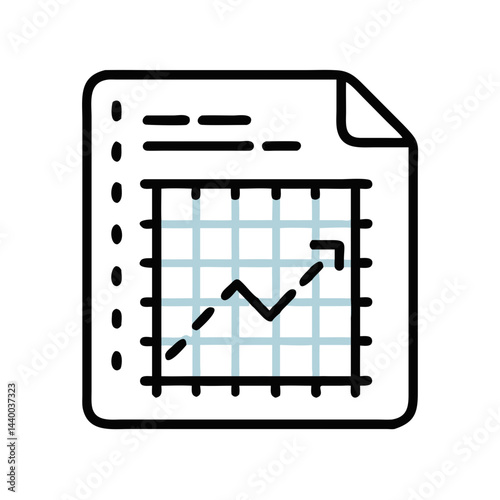 Line Graph on a Document: Financial Data and Analysis Illustration