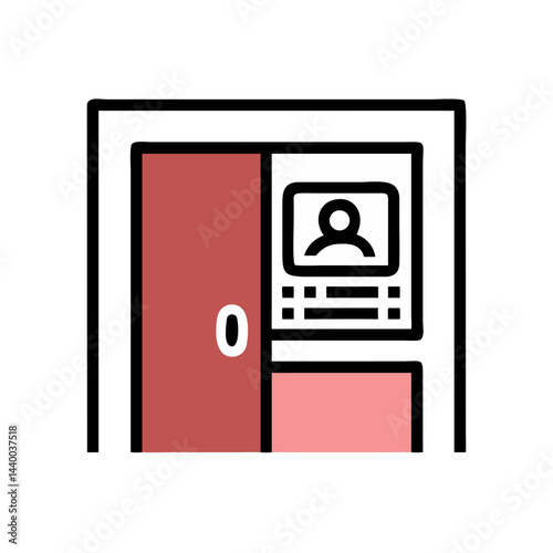 Modern Apartment Intercom Icon Vector Illustration Design on Black Background