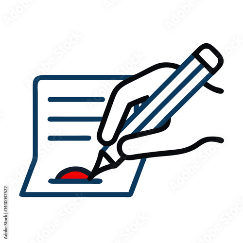 Signing a Document Icon, Business, Legal, Agreement, Contract, Pen