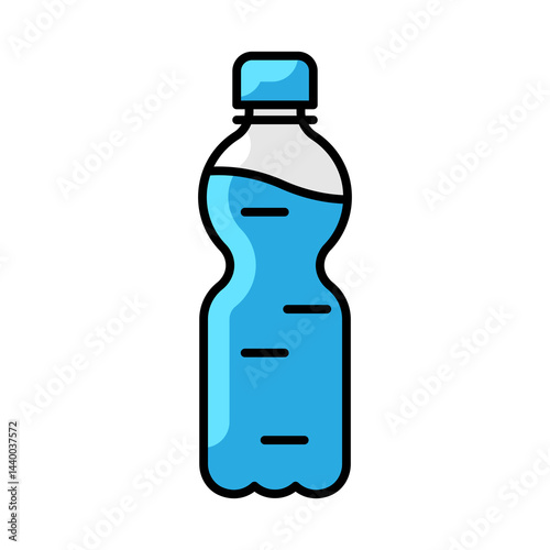 Obraz na płótnie Plastic bottle with water icon. Aqua or liquid thin line illustration. w salonie
