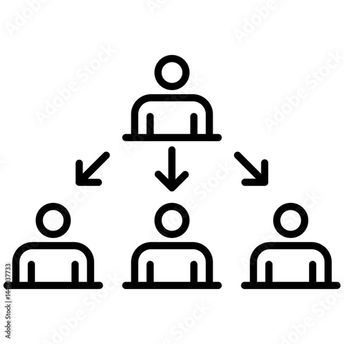 Delegation Icon – Teamwork and Leadership Symbol for Task Assignment, Management, and Workflow Efficiency