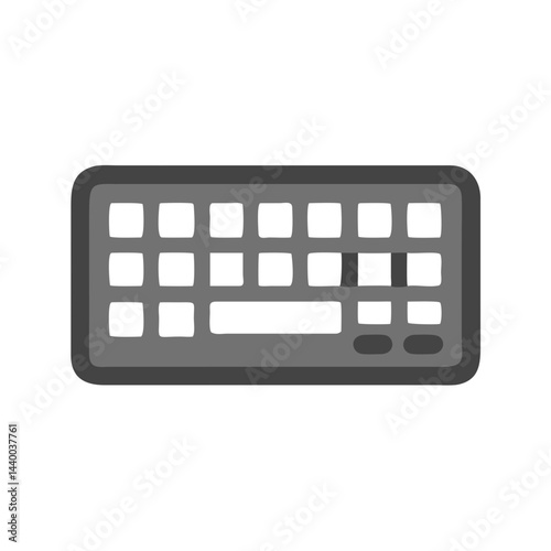 Blue and Green Keyboard Vector Illustration on Black Background, Tech, Computer