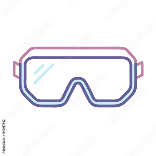 Modern Pastel Safety Goggles Icon: Eye Protection, Illustration, Vector
