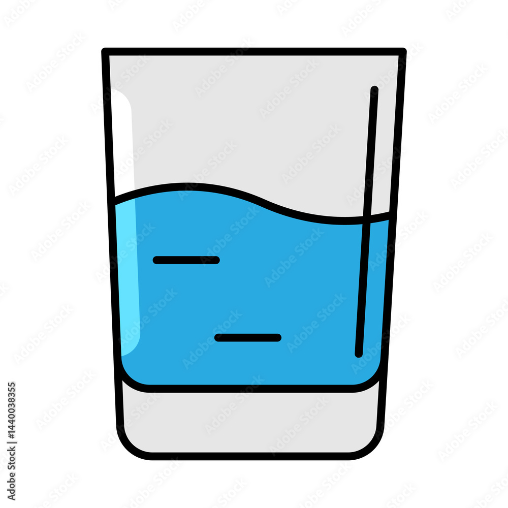 Glass of water icon. Aqua or liquid thin line illustration.
