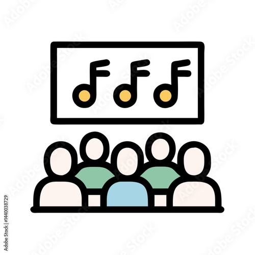 Teamwork Icon with Diverse Colors, Team Meeting, or Leadership Symbol