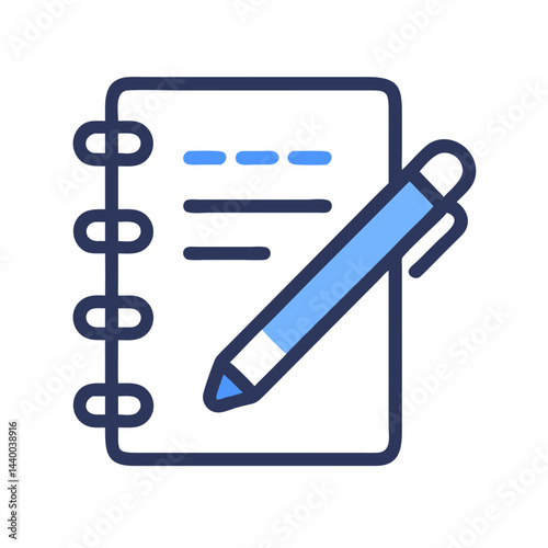 Notebook and Pen Icon: Note-taking, Writing, Planning, and Organization