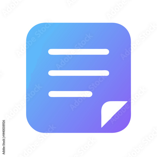 Colorful Document Icon with Folded Corner for Notes and Information