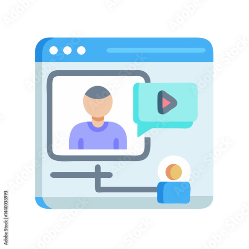 Online Video Conference Icon: Virtual Meeting, Webinar, and Digital Communication
