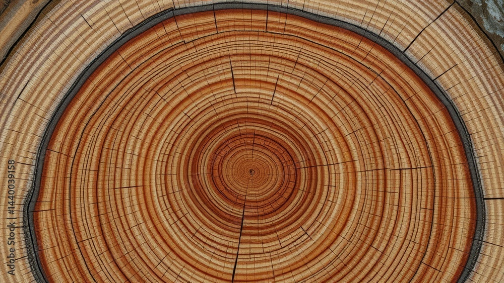 Fototapeta premium Artistic illustration of tree stump section