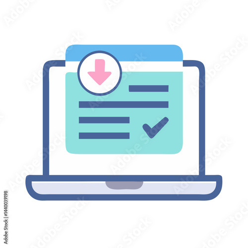 Laptop Download Complete: File Ready for Use, Data Successfully Received