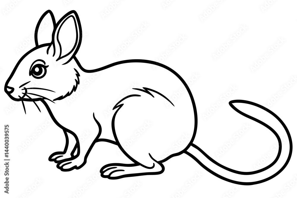 Obraz premium Elegant Jerboa Sketch