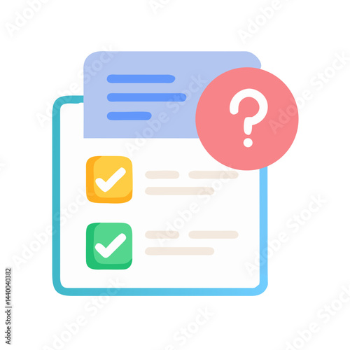 Tasks with Question Mark: Checklist with Unanswered Questions and Completed Actions